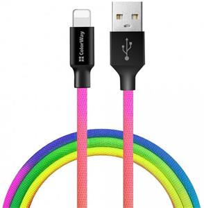 ColorWay kábel USB Apple Lightning  2.4A 1m, farebný