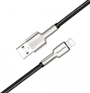 ColorWay kábel USB Apple Lightning (head metal) 2.4A 1m, čierny