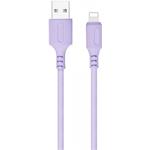 ColorWay kábel USB Apple Lightning (soft silicone) 2.4A 1m, fialový