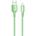 ColorWay kábel USB Apple Lightning (soft silicone) 2.4A 1m, zelený