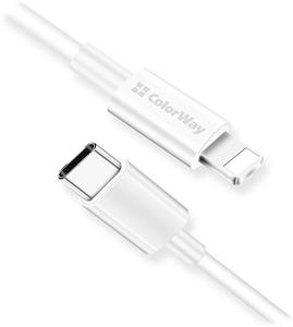 ColorWay kábel USB-C Apple Lightning 3A 1m, biely