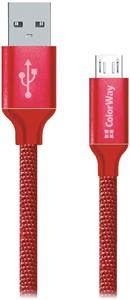 ColorWay kábel USB MicroUSB 2.1A 1m, červený