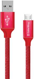 ColorWay kábel USB MicroUSB 2.4A 2m, červený