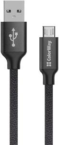 ColorWay kábel USB MicroUSB 2.4A 2m, čierny
