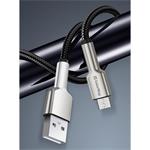 ColorWay kábel USB MicroUSB (head metal) 2.4A 1m, čierny