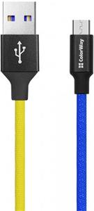 ColorWay kábel USB MicroUSB, national, 2.4A 1m, modro-žltý