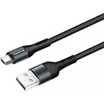 ColorWay kábel USB MicroUSB (nylon) 2.4A 1m, čierny