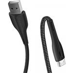 ColorWay kábel USB MicroUSB (PVC + LED) 2.4A 1m, čierny