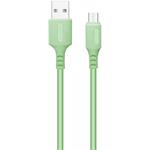 ColorWay kábel USB MicroUSB (soft silicone) 2.4A 1m, zelený