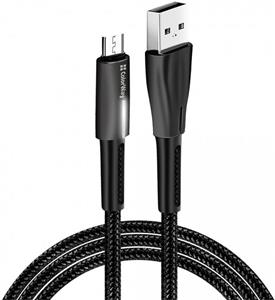 ColorWay kábel USB MicroUSB (zink alloy + LED) 2.4A 1m, čierny