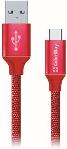 ColorWay kábel USB Type-C 2.1A 1m, červený