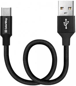 ColorWay kábel USB - Type-C 2.4A 25cm, čierny