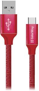 ColorWay kábel USB Type-C 2.4A 2m, červený