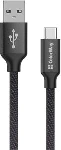 ColorWay kábel USB Type-C 2.4A 2m, čierny