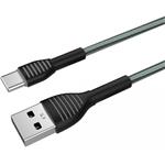 ColorWay kábel USB Type-C (braided cloth) 2.4A 1m, sivý