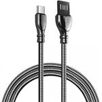 ColorWay kábel USB Type-C (metal spring) 2.4A 1m, čierny
