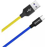 ColorWay kábel USB Type-C, national, 2.4A 1m, modro-žltý