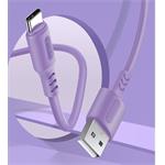 ColorWay kábel USB Type-C (soft silicone) 2.4A 1m, fialový