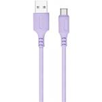 ColorWay kábel USB Type-C (soft silicone) 2.4A 1m, fialový