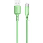 ColorWay kábel USB Type-C (soft silicone) 2.4A 1m, zelený