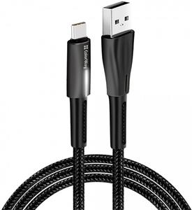 ColorWay kábel USB Type-C (zink alloy + LED) 2.4A 1m, čierny