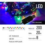 ColorWay LED Garland, 200LED, 20m, 8-funkcíí, USB, multicolor