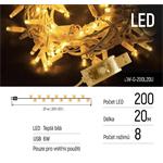 ColorWay LED Garland, 200LED, 20m, 8-funkcíí, USB