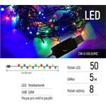 ColorWay LED Garland, 50LED, 5m, 8-funkcíí, USB, multicolor