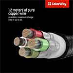 ColorWay univerzálny kábel 3v1, Lightning+Micro USB+USB-C, 4.0A, 20W, 1.2m, sivý