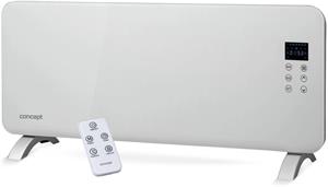 Concept KS4000, konvektor sklenený s montážou na stenu a diaľkovým ovládaním, biely