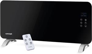 Concept KS4010, konvektor sklenený s montážou na stenu a diaľkovým ovládaním, čierny