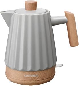 Concept RK0091, keramická rýchlovarná kanvica, 1,5 l, svetlo sivá