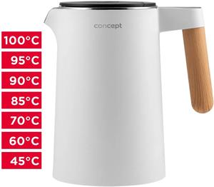 Concept RK3300 Salt & Pepper, rýchlovarná kanvica, 1,5 l, biela