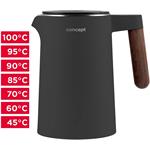 Concept RK3305 NORWOOD, rýchlovarná kanvica s reguláciou teploty, 1,5 l, tmavo šedá