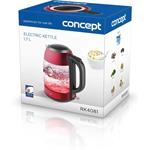 Concept RK4081, rýchlovarná kanvica sklenená 1,7 l, červená