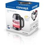 Concept RK4082, rýchlovarná kanvica sklenená, 1,7 l, tmavý nerez