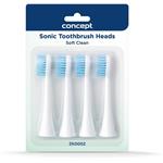 Concept ZK0002, náhradné hlavice k zubným kefkám, Soft Clean, 4 ks