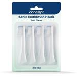 Concept ZK0052, náhradné hlavice k zubným kefkám PERFECT SMILE ZK500x, Soft Clean, 4 ks