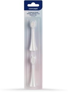 Concept ZK0062, náhradné hlavice k detským zubným kefiek, medium, 2 ks, biele