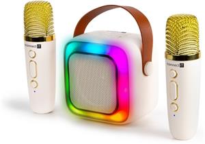 Connect IT 2Mic bezdrôtový mini party karaoke reproduktor + 2 x mikrofón, béžový, (rozbalené)
