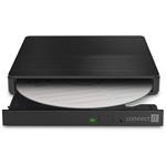 Connect IT 3v1 SlimDrive, externá CD/DVD mechanika a hub, USB-C/USB-A