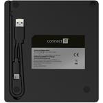 Connect IT 3v1 SlimDrive, externá CD/DVD mechanika a hub, USB-C/USB-A