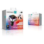 Connect IT CarRGB, bezdrôtový FM transmitter, 2xUSB+MicroSD, strieborný
