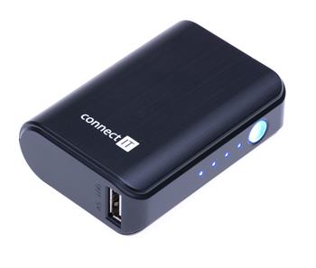 Connect IT CI-247, powerbank 5200 mAh, 1xUSB port 2.1A, čierny