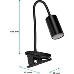 Connect IT Clip 2, stolná LED lampa s klipom, čierna