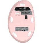 Connect IT For Health Ladies, ergonomická bezdrôtová vertikálna myš, ružová