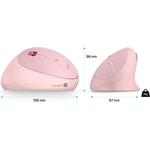 Connect IT For Health Ladies, ergonomická bezdrôtová vertikálna myš, ružová