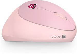 Connect IT For Health Ladies, ergonomická bezdrôtová vertikálna myš, ružová