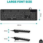 Connect IT For Health LargeFont, klávesnica s veľkým fontom, CZ/SK, čierna