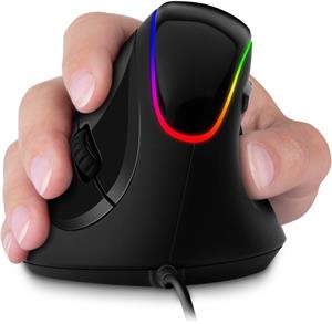 Connect IT Herná ergonomická vertikálne myš, podsvietená, USB, (CMO-2800-BK)